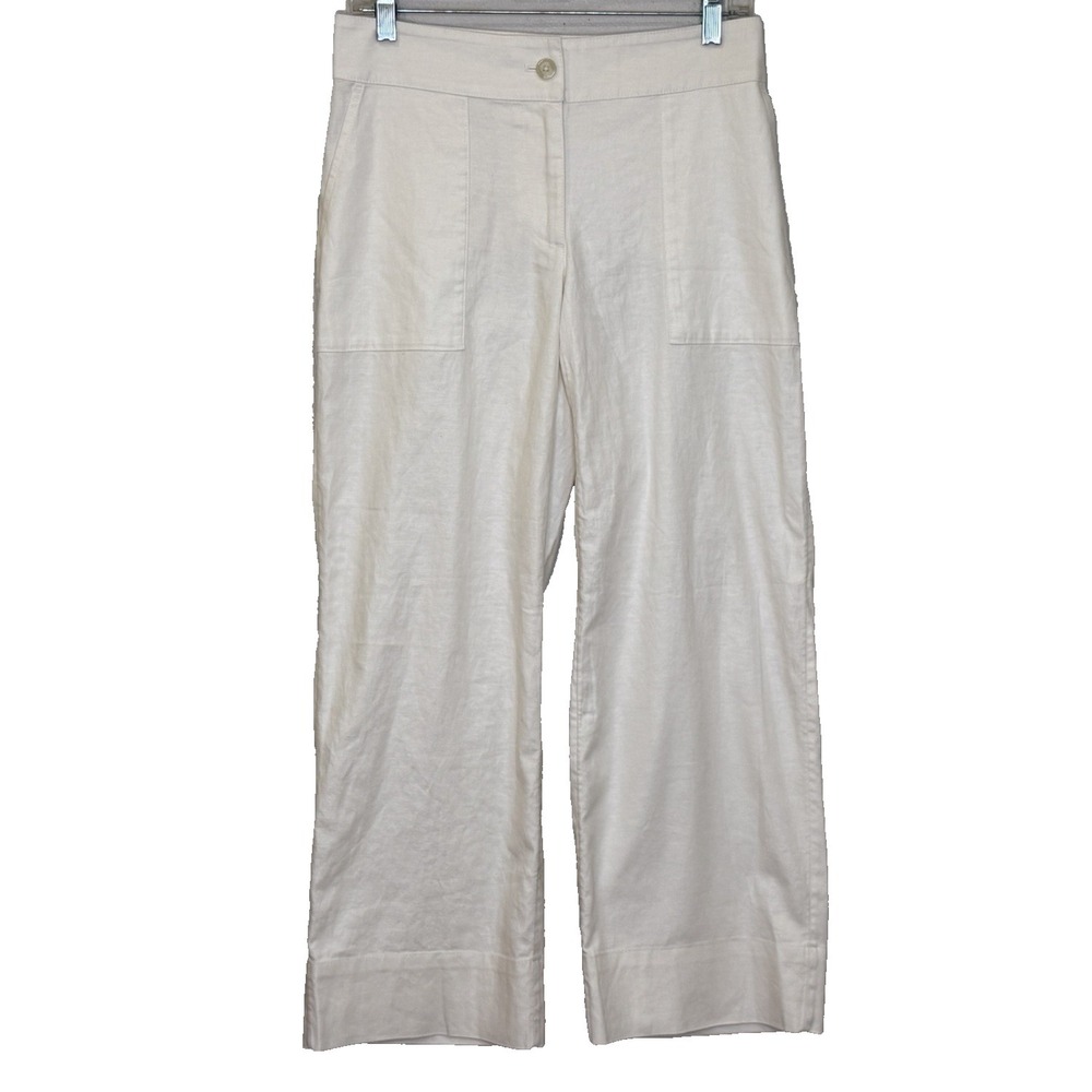 J.Jill PureJill Elements Crop Pants Womens Size XS White Elastic Back Pockets